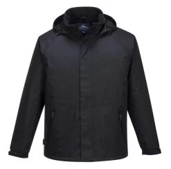 Portwest S505 Arbeits Shell-Jacke Aus Polyester Mit Wetterschutzpatte, Gefüttert, Atmungsaktiv, Wasserdicht, Schwarz