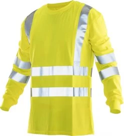 Jobman 5593 Arbeits Warnschutz Langarm-T-Shirt, Wasserabweisend, Gelb/gelb