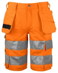 ProJob 6535 Arbeits Warnschutz SHORTS EN ISO 20471 KLASSE 2/1, Reguläre Größe, Orange/schwarz