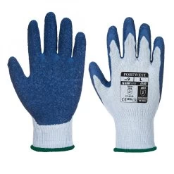 Portwest A100 - Grip Arbeitshandschuhe Aus Polyester Mit Beschichtung Aus Latex, 10G, Atmungsaktiv (12 Paare In Paket), Grau