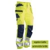 Jobman 2377 Arbeits Warnschutz BUNDHOSE MIT HÄNGETASCHEN, Reguläre Größe, Gelb/dunkelblau