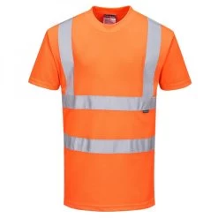 Portwest RT23 - Warnschutz T-Shirt Aus Polyester, RIS, Reflexstreifen, Atmungsaktiv, Orange