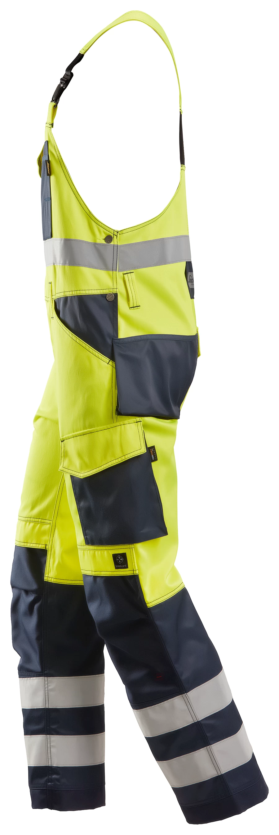 Snickers 0113 Warnschutz Arbeitslatzhose, Klasse 2, Reguläre Größe, Gelb-Blau 5 Snickers 0113 Warnschutz Arbeitslatzhose, Klasse 2, Reguläre Größe, Gelb-Blau – Bild 3