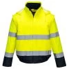 Portwest C464 - Essential Warnschutz 2-in-1 Bomberjacke Mit Schutz Gegen Kälte, Reflektierend, Wasserdicht, Gelb-Marine